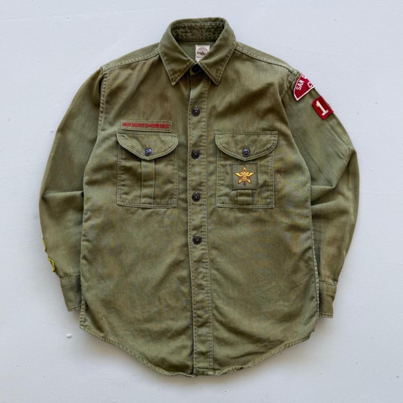 Khaki Boy Scouts Sanforized 60's Button-Up Shirt - Small (8)