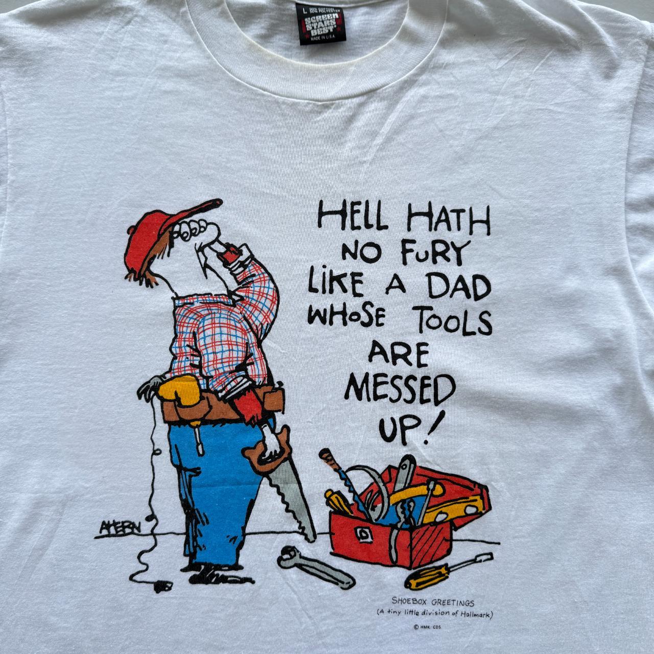 White Novelty Cartoon Dad Slogan Vintage 90s Tour T-shirt - Medium