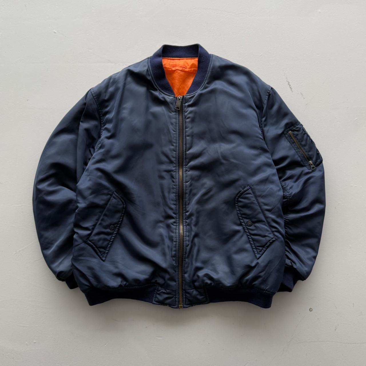 Navy Blue 80’s Vintage Bomber Jacket - XL