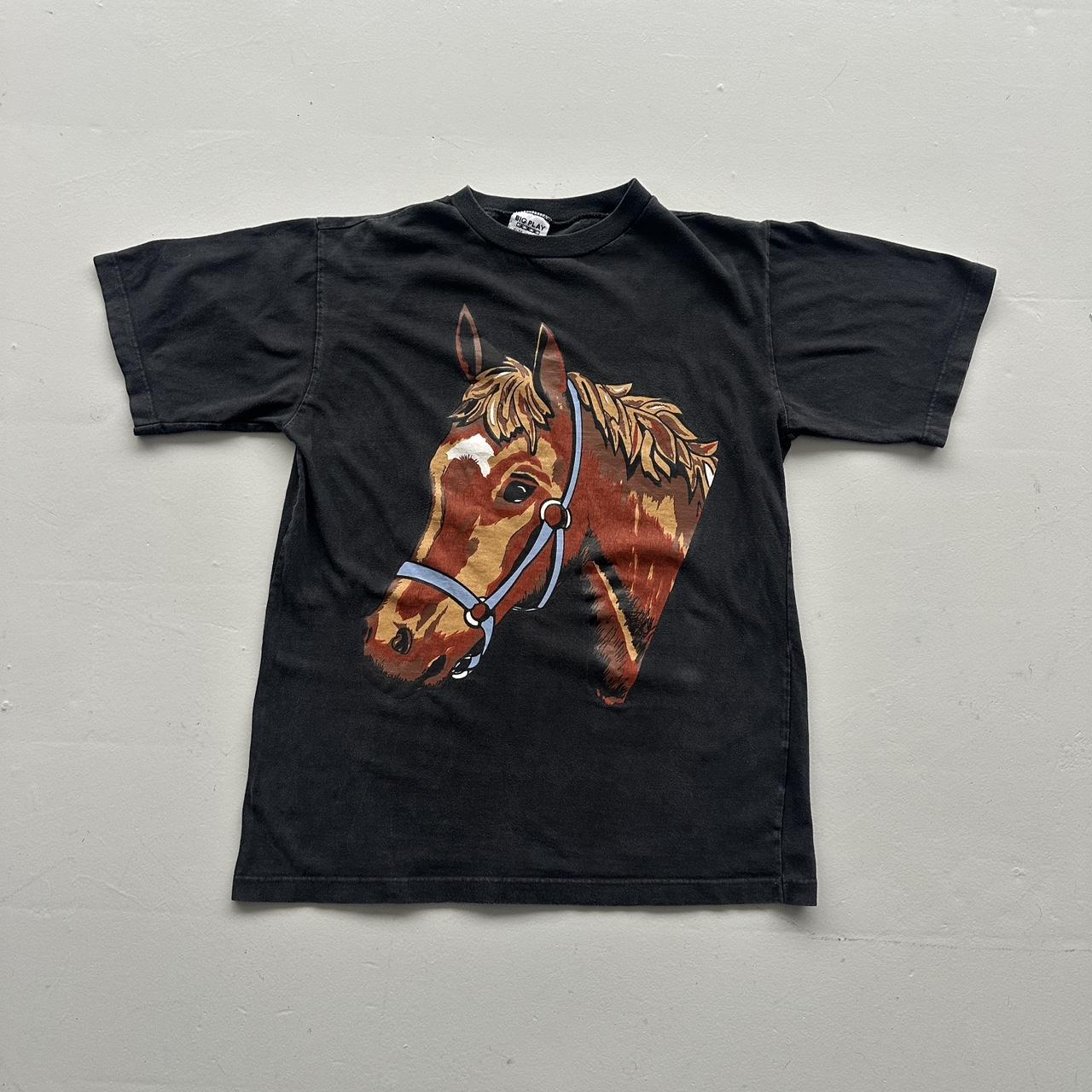 Black Horse 00s Vintage Graphic T-Shirt - Medium