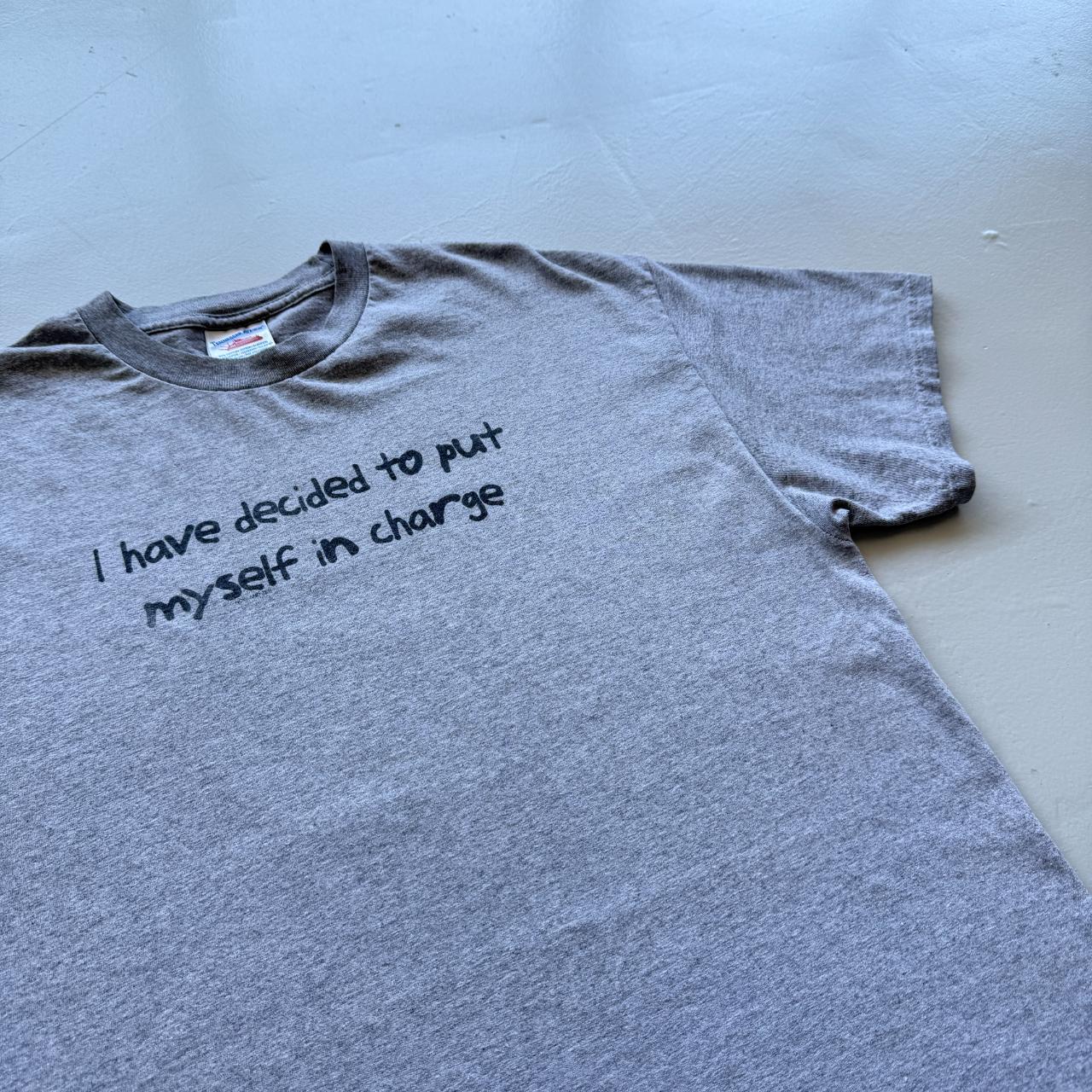 Grey 'I Have Decided To Put Myself In Charge' Vintage 90s T-shirt - XL