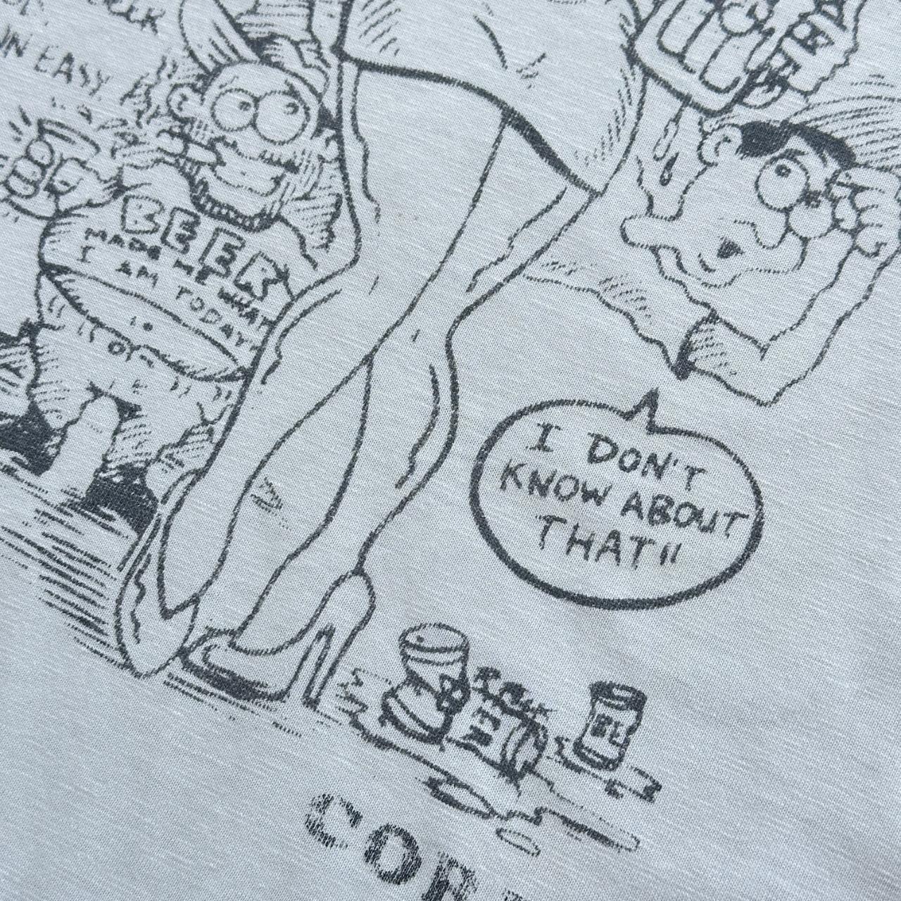 White Novelty Beer Vintage 90's T-shirt - Boxy XL