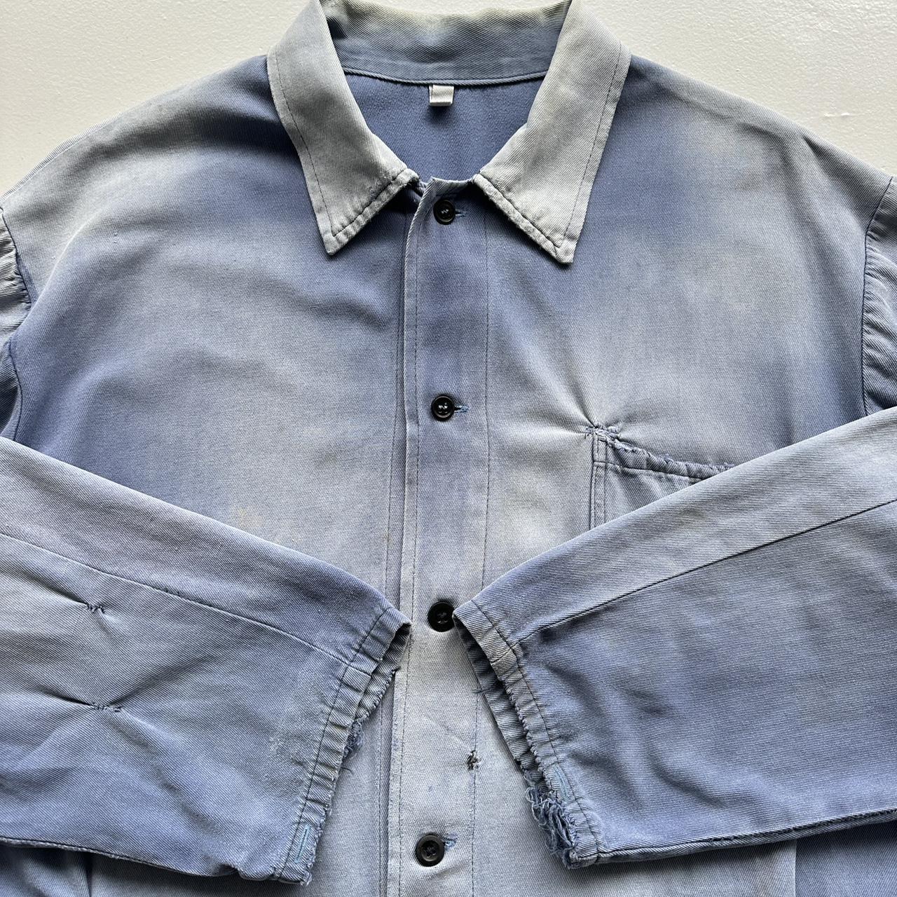 Faded Blue French Workwear 80’s Vintage Chore Jacket CH007 - 2XL