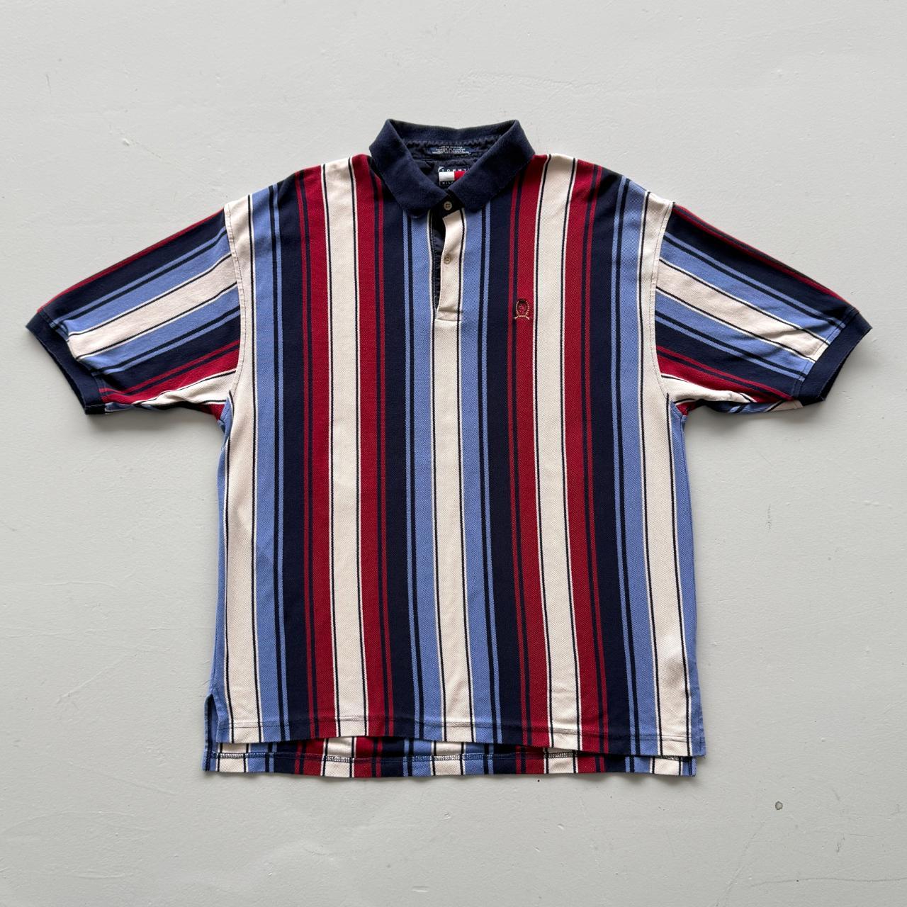 Tommy Hilfiger Striped 90s Vintage Polo Shirt - XL Big