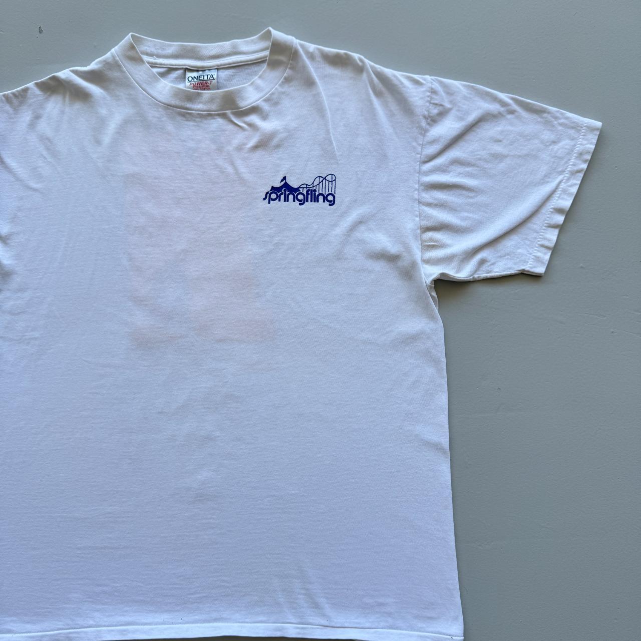 White Spring Fling Art Vintage 90s T-shirt - XL