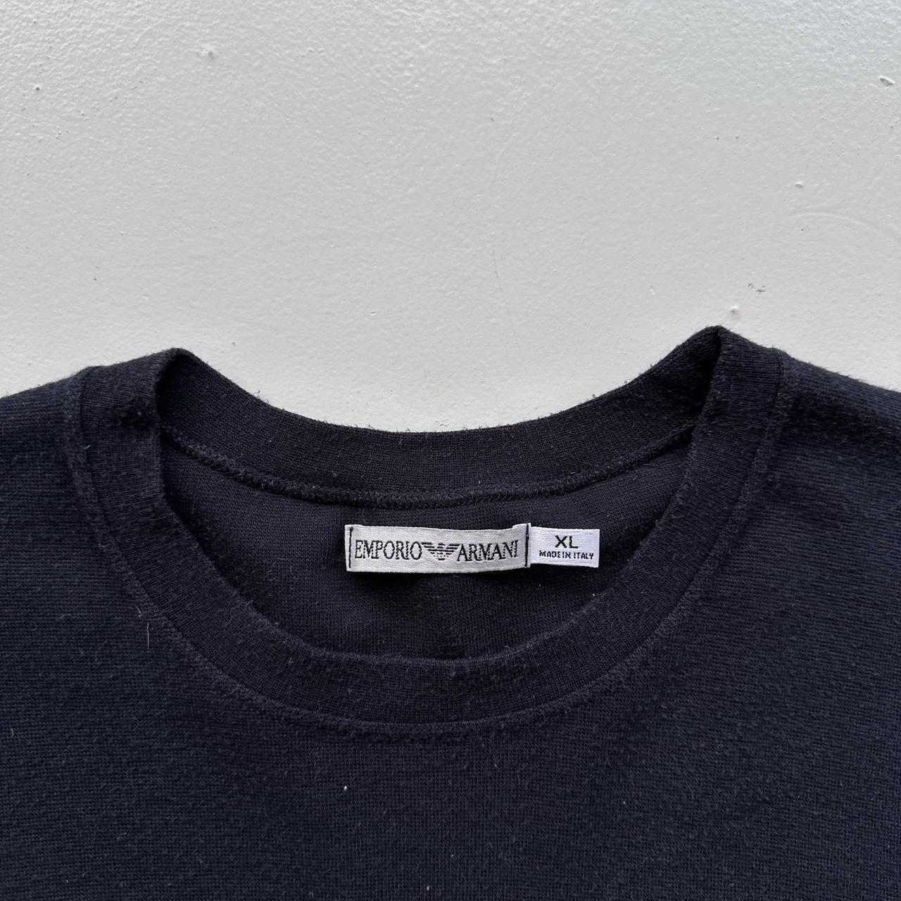 Navy Emporio Armani 90s Vintage Long Sleeves T-shirt - Large