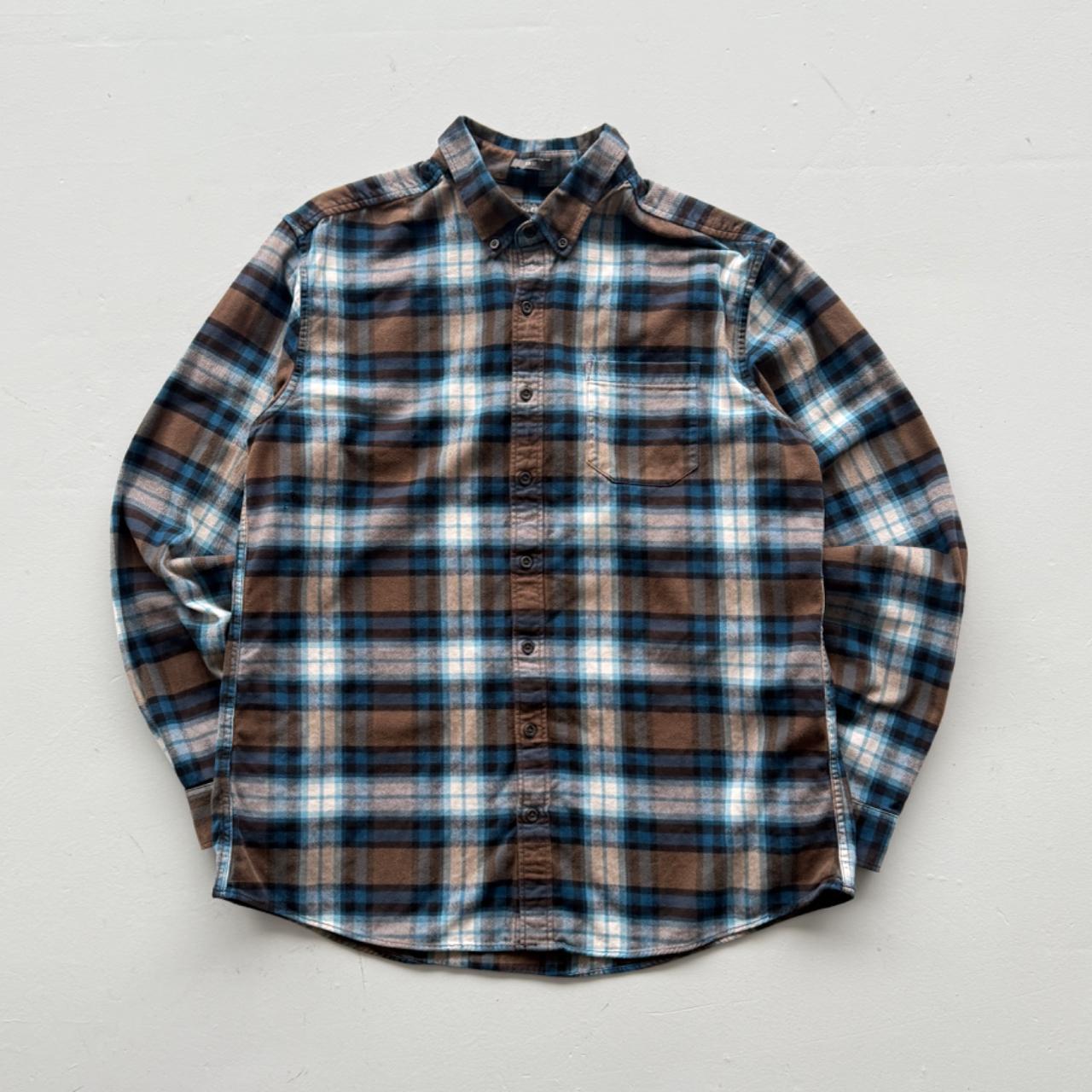 Blue Eddie Bauer 00’s Vintage Flannel Long Sleeve Shirt - Large