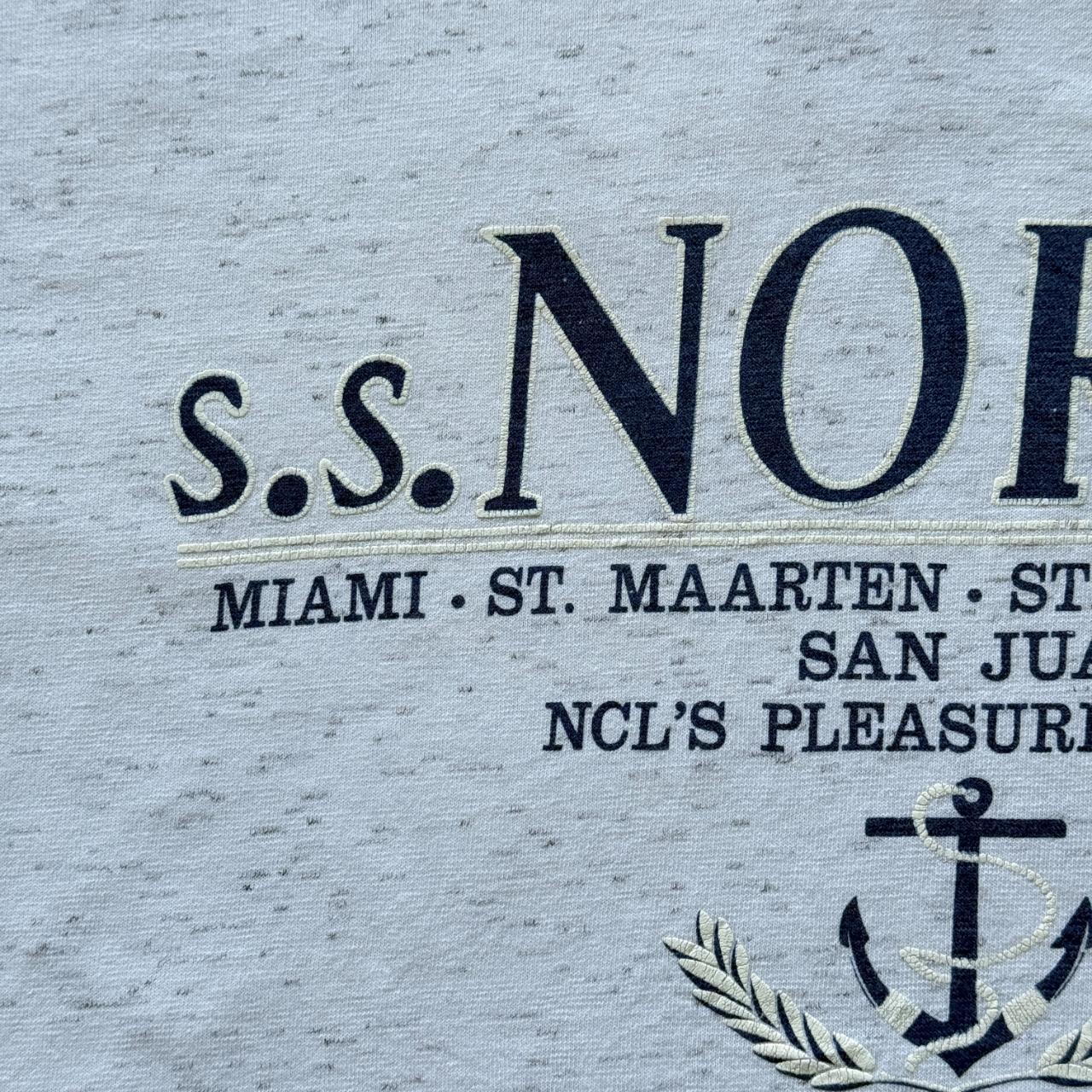 Grey Striped S.S Norway Nautical Vintage 90s T-shirt - XL