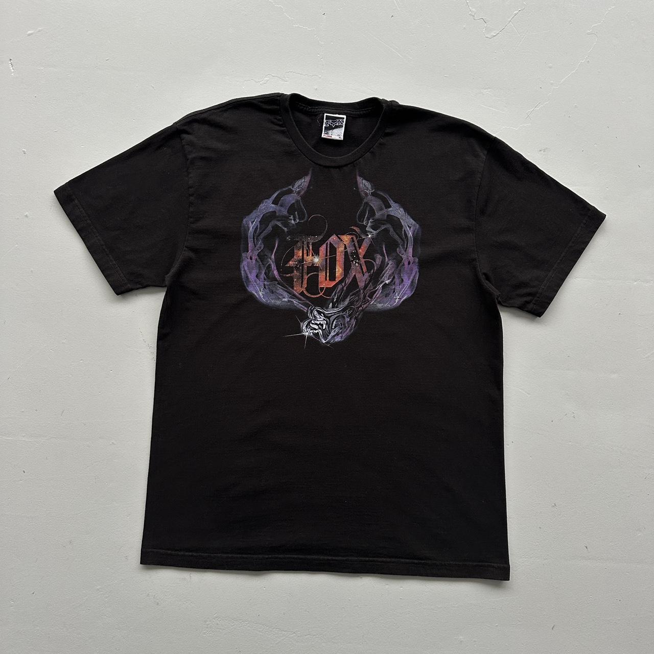 Black Fox Racing Y2K 00s Vintage Graphic T-Shirt - XL