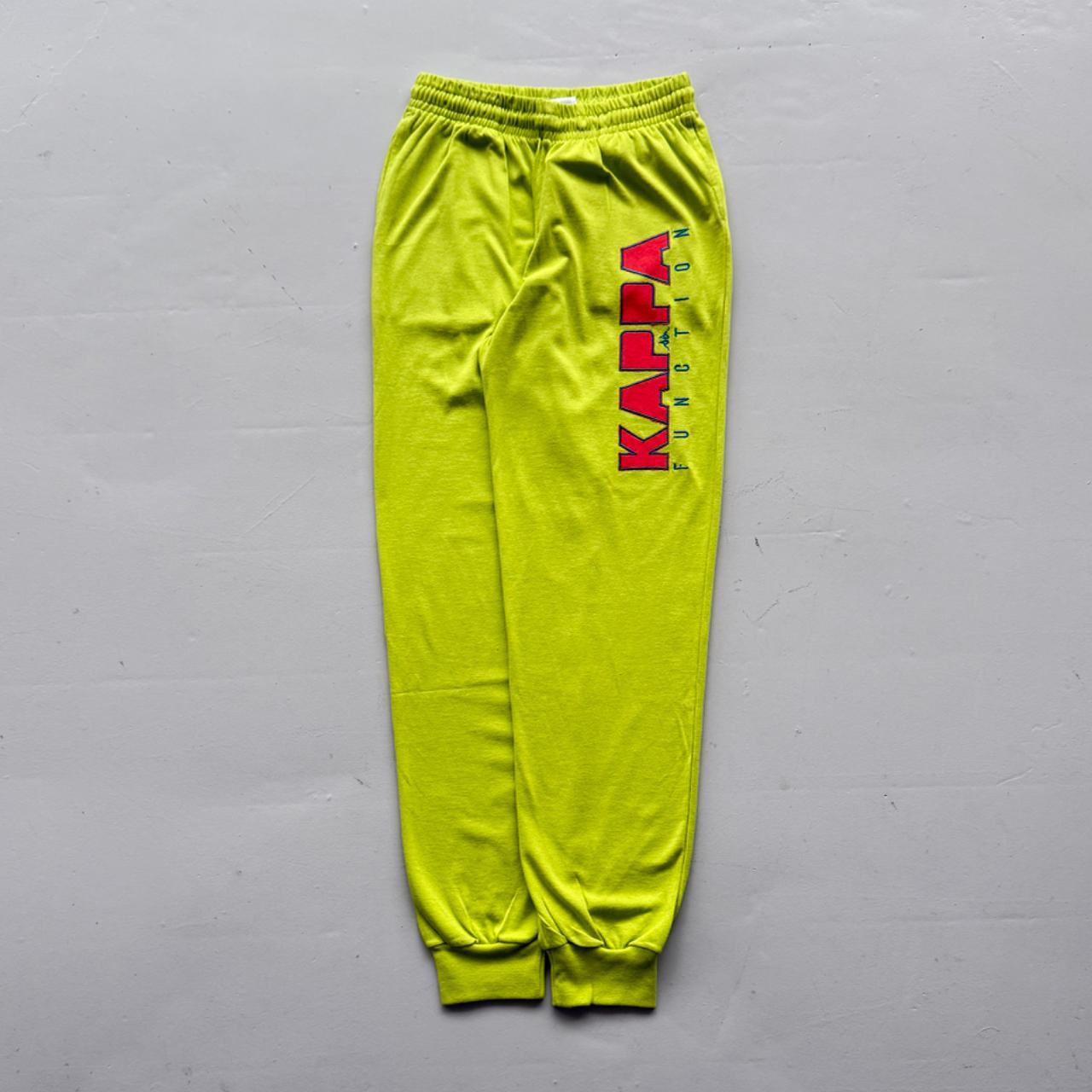 Lime Green Kappa 90’s Dead-stock Tracksuit Jogging Bottoms - Medium