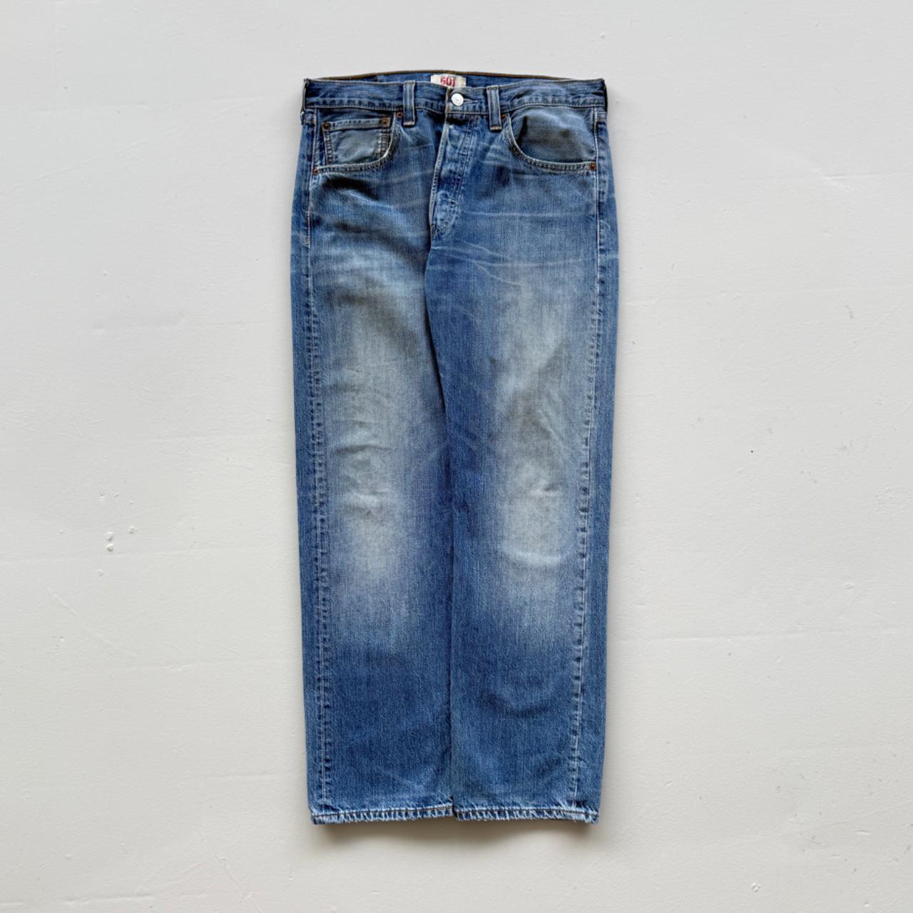 Blue Levi's 501 Denim 00's Vintage Jeans - 34” x 29”