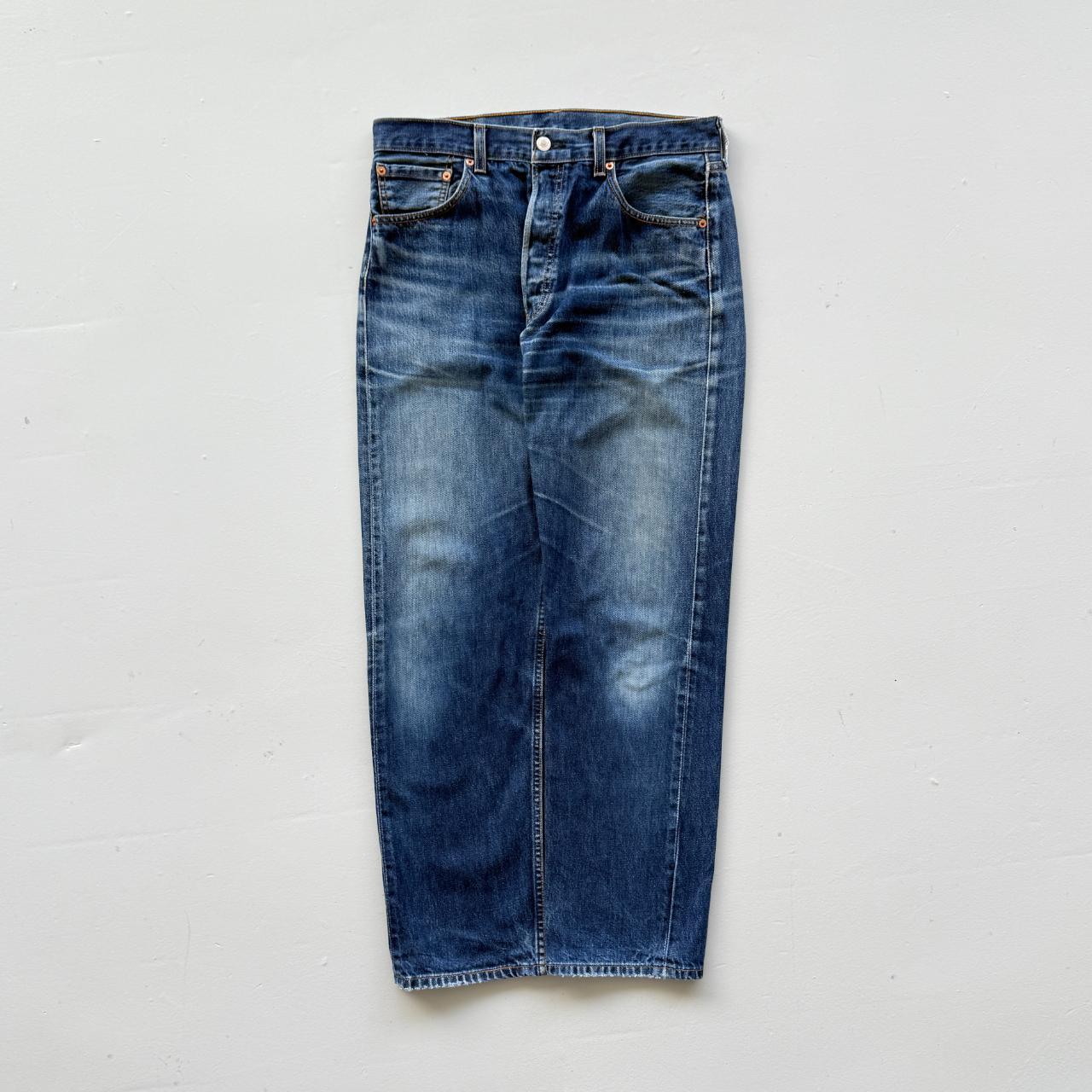 Navy Blue Levi's 501 Denim Straight Leg 90's Vintage Jeans - 32” x 29”