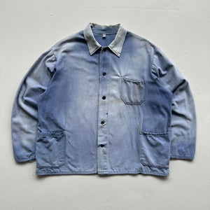 Faded Blue French Workwear 80’s Vintage Chore Jacket CH007 - 2XL