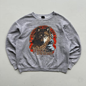 Grey Harley Davidson 3D Emblem Rare 90’s Vintage Sweatshirt - Large