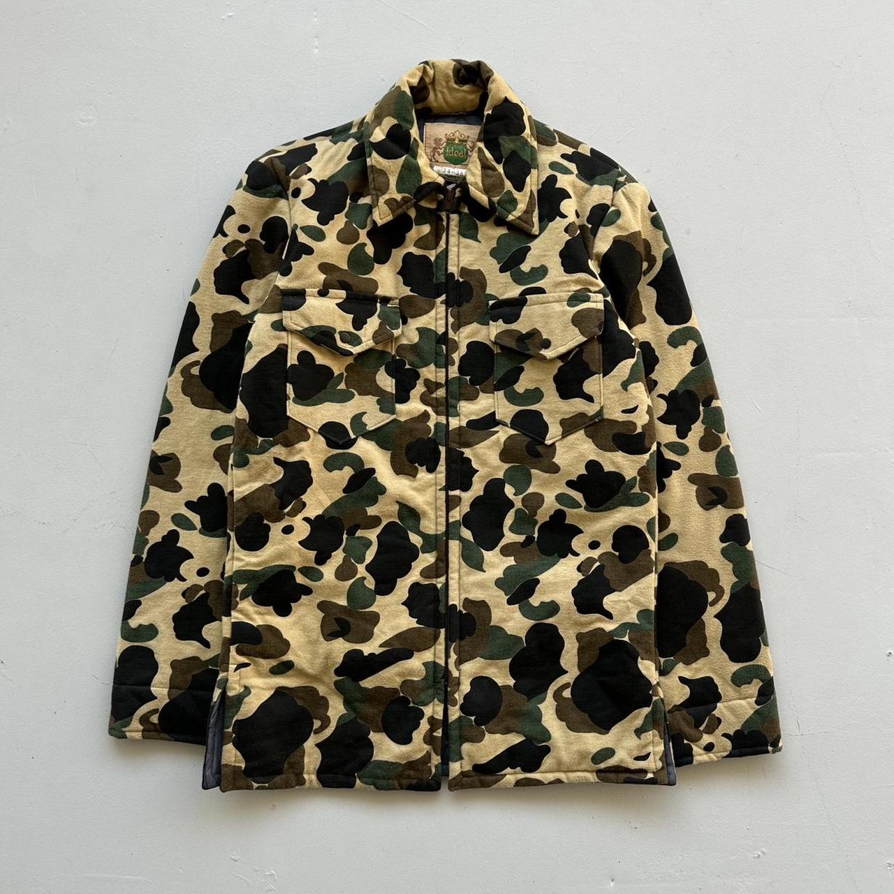 Felt Padded Camo Military 1970s/80s Overshirt - Small