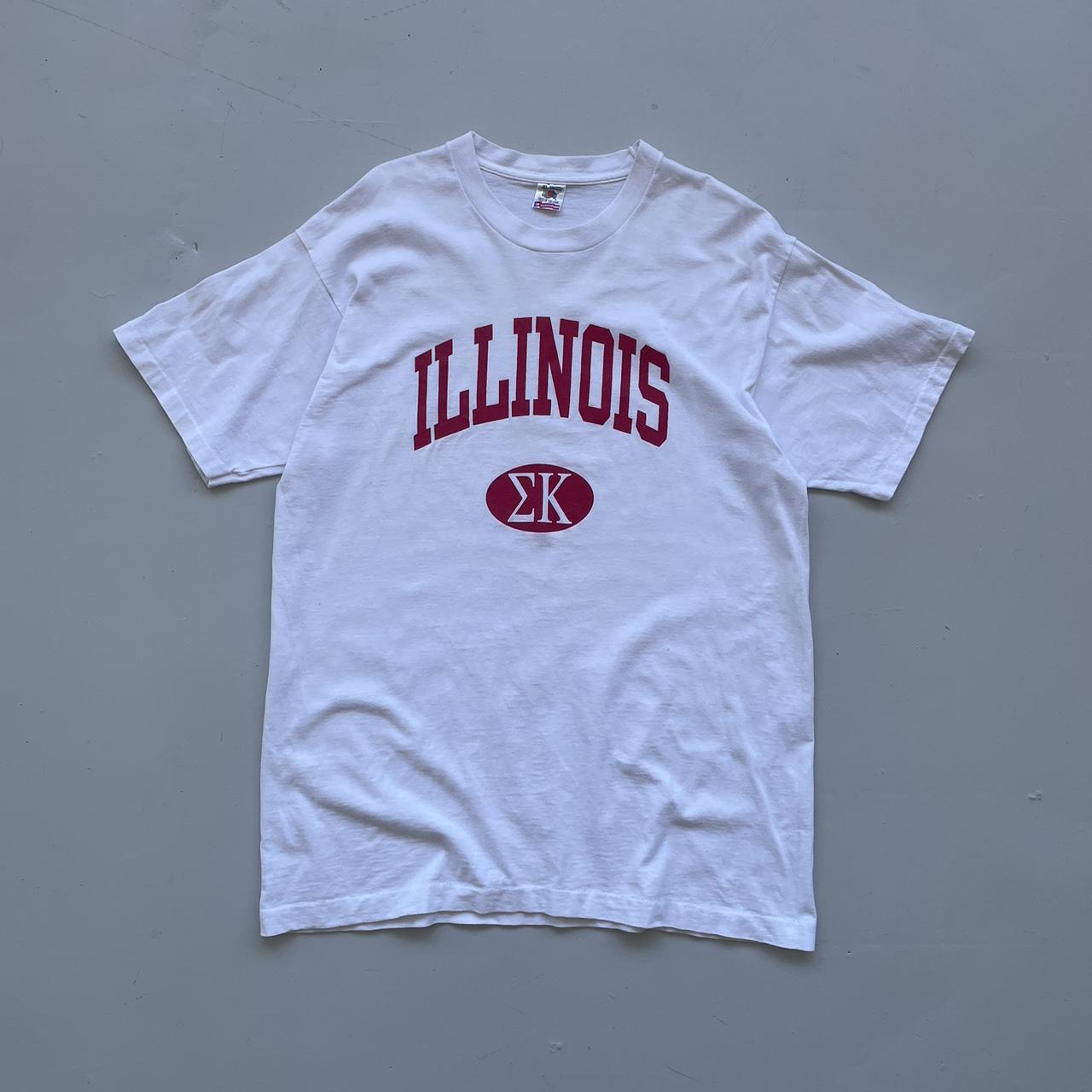 White Illinois University 80s/90s Americana Vintage T-shirt - XL