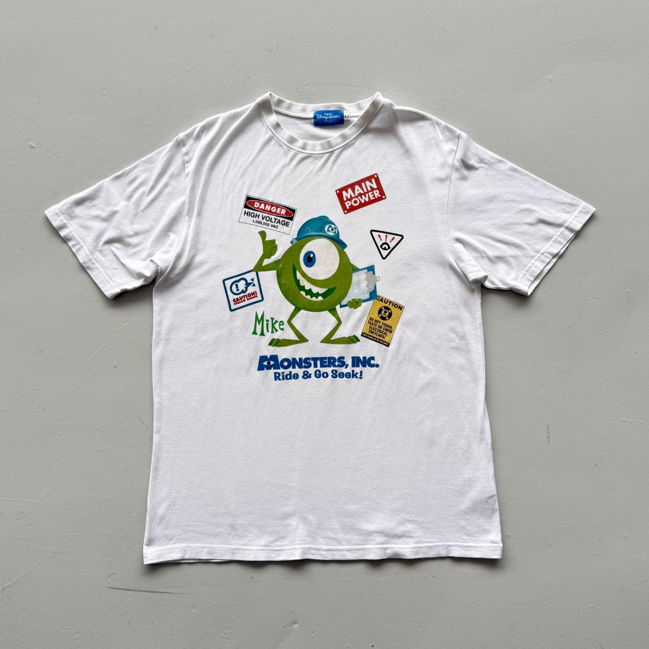 White Disneyland Tokyo Monsters Inc 00s Y2K Vintage Graphic T-Shirt - Large