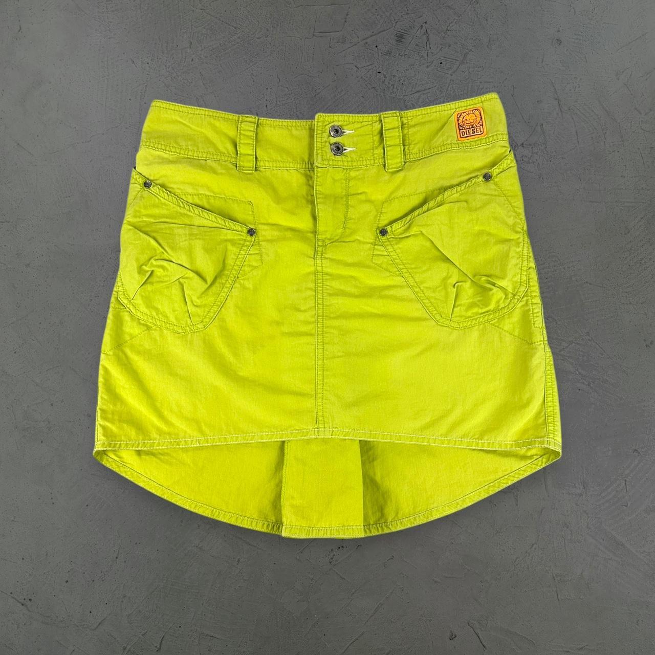 Diesel Lime Green Vintage Y2K Skirt - 26