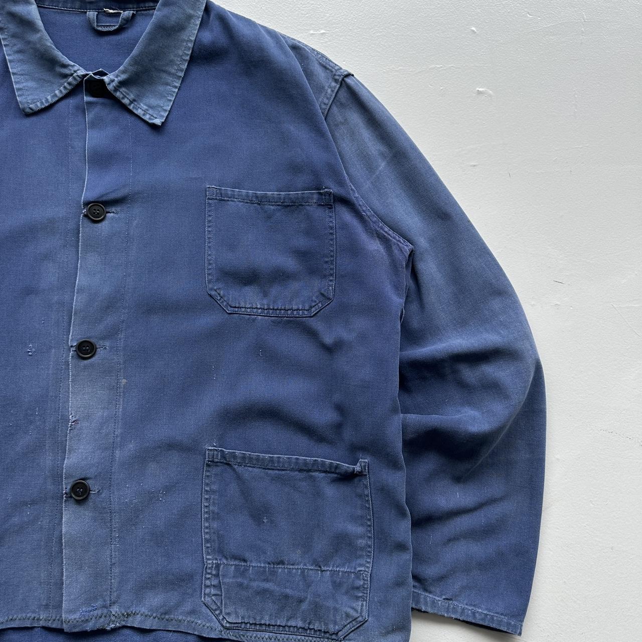 Faded Blue French Workwear 70’s Vintage Chore Jacket CH005 - XL Boxy