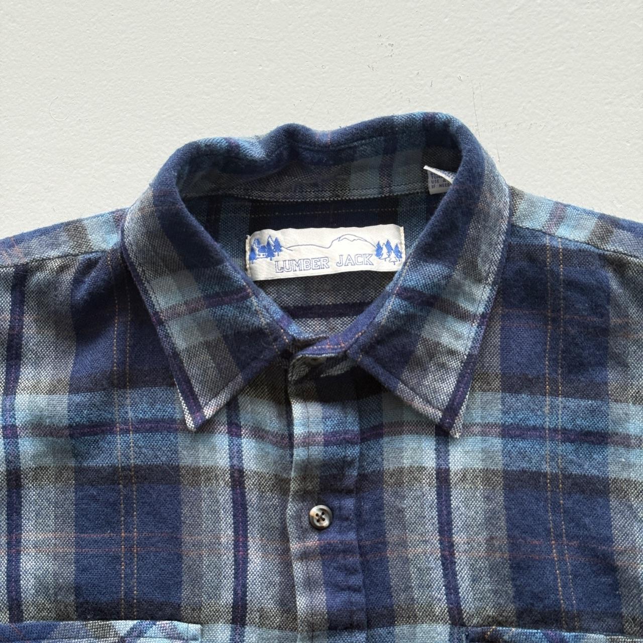 Blue Lumber Jack 80’s Vintage Flannel Long Sleeve Shirt - Medium