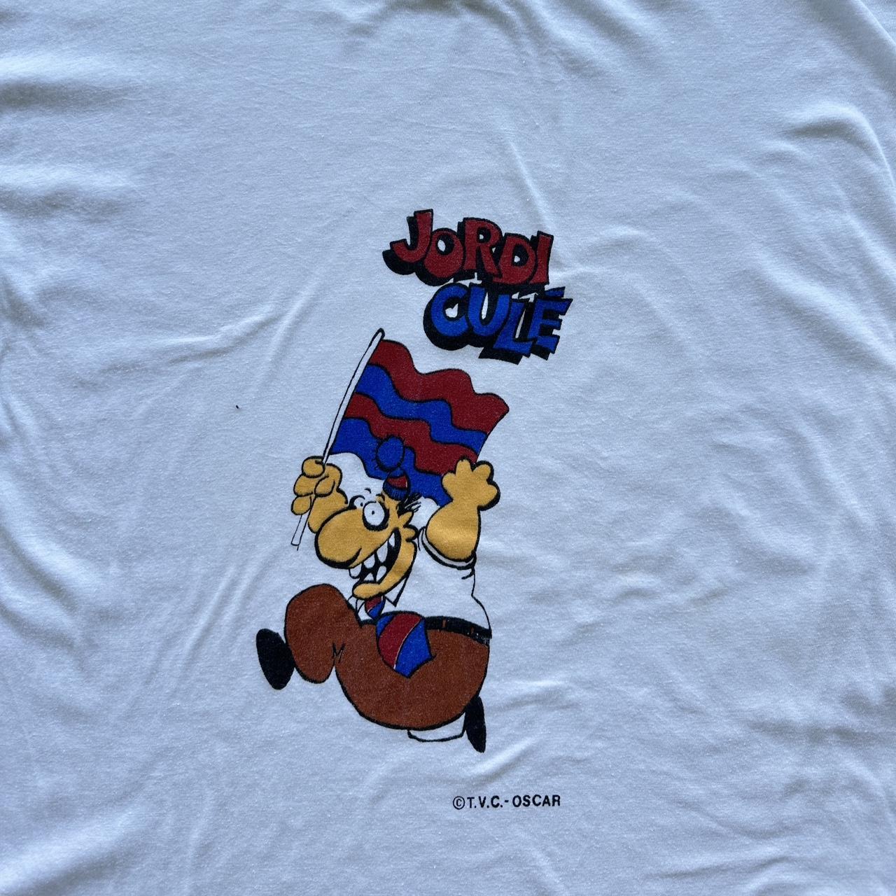 White Jordi Culé Cartoon Vintage 90’s T-shirt - Medium