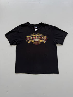 Black Harley Davidson 00's Vintage Y2K Thrashed Graphic T-Shirt - XL