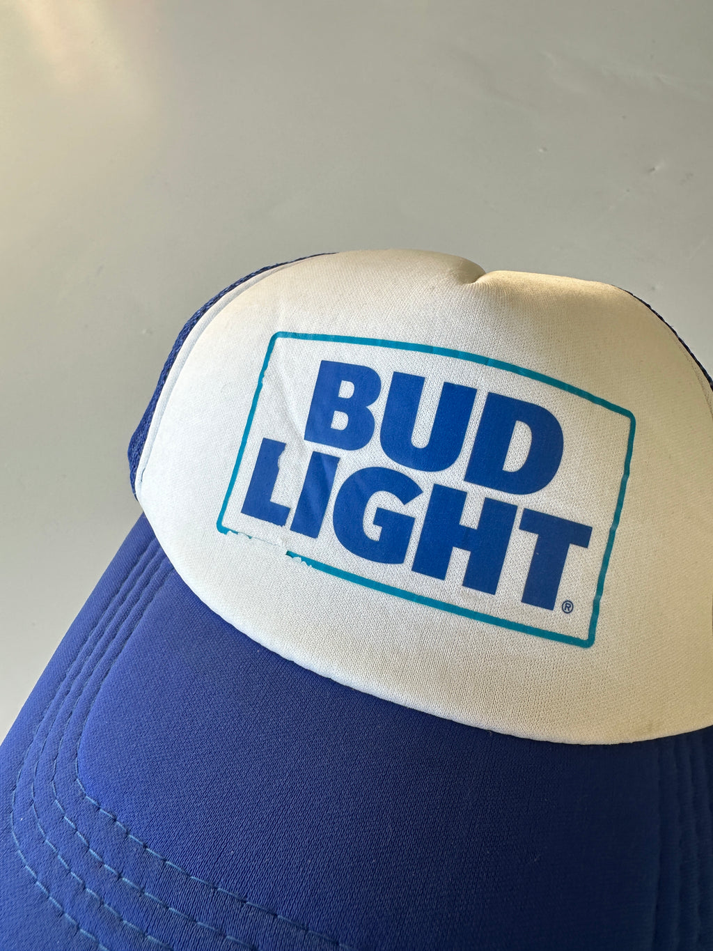 Bud Light Beer Vintage Foam & Mesh SnapBack Trucker Cap