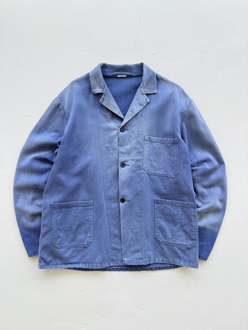 Faded Blue French Vintage Workwear Chore Jacket CH369 - XL