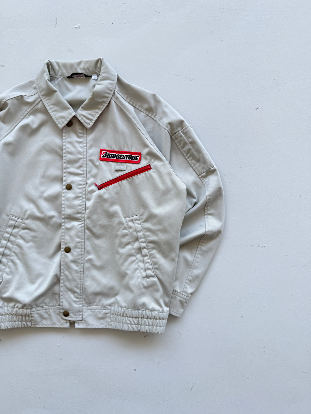 Grey Japanese Workwear 90's Vintage Bridgestone Mechanics - Medium