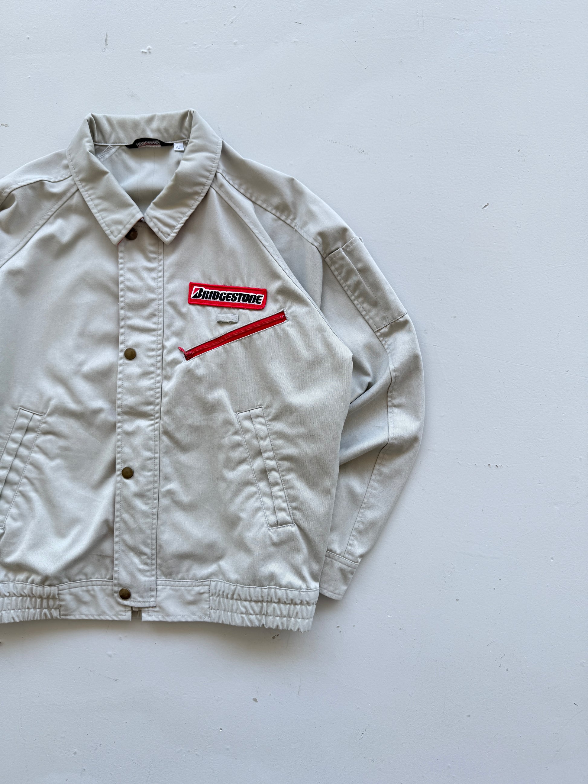 Grey Japanese Workwear 90's Vintage Bridgestone Mechanics - Medium