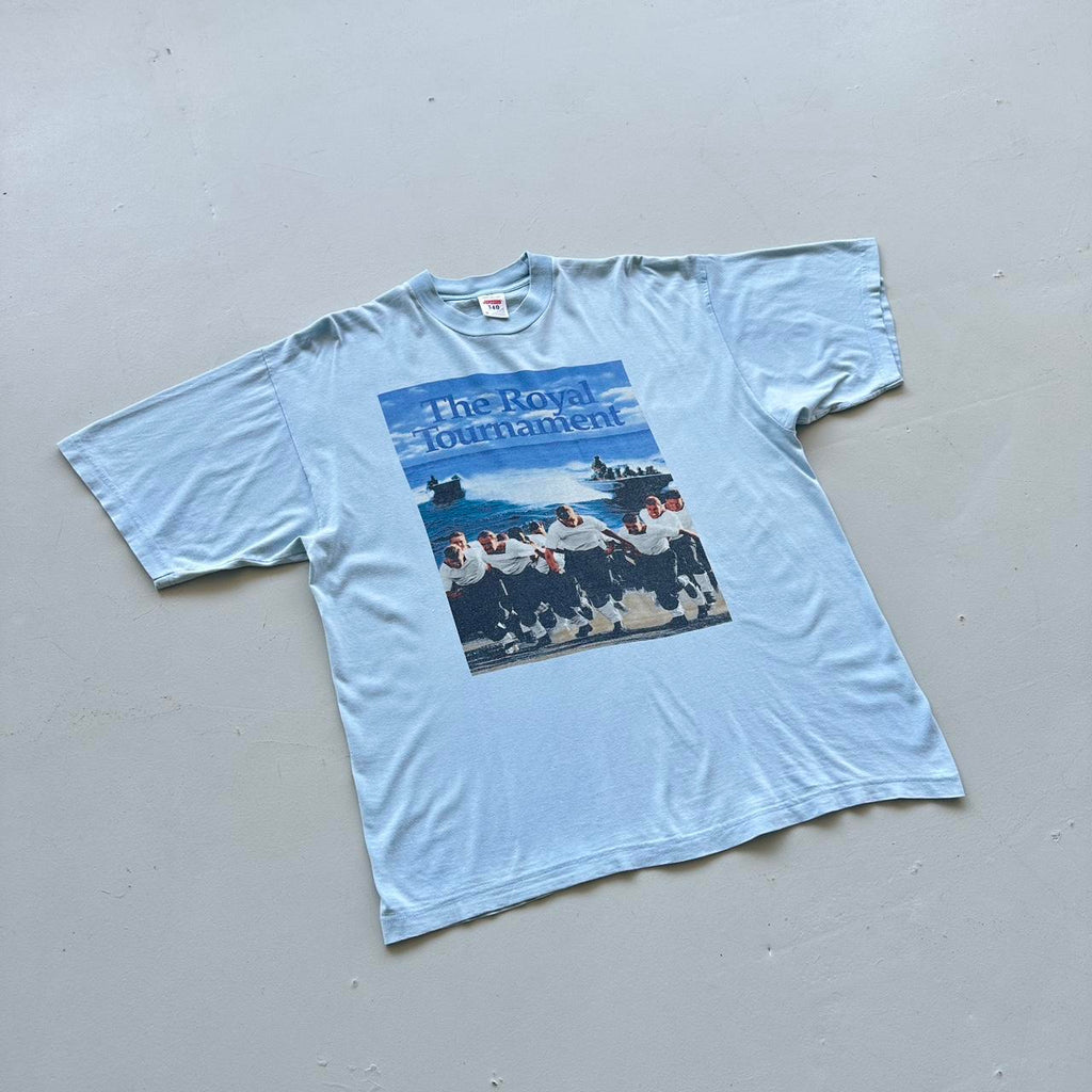 Light Blue The Royal Tournament Vintage 90's T-shirt - Large