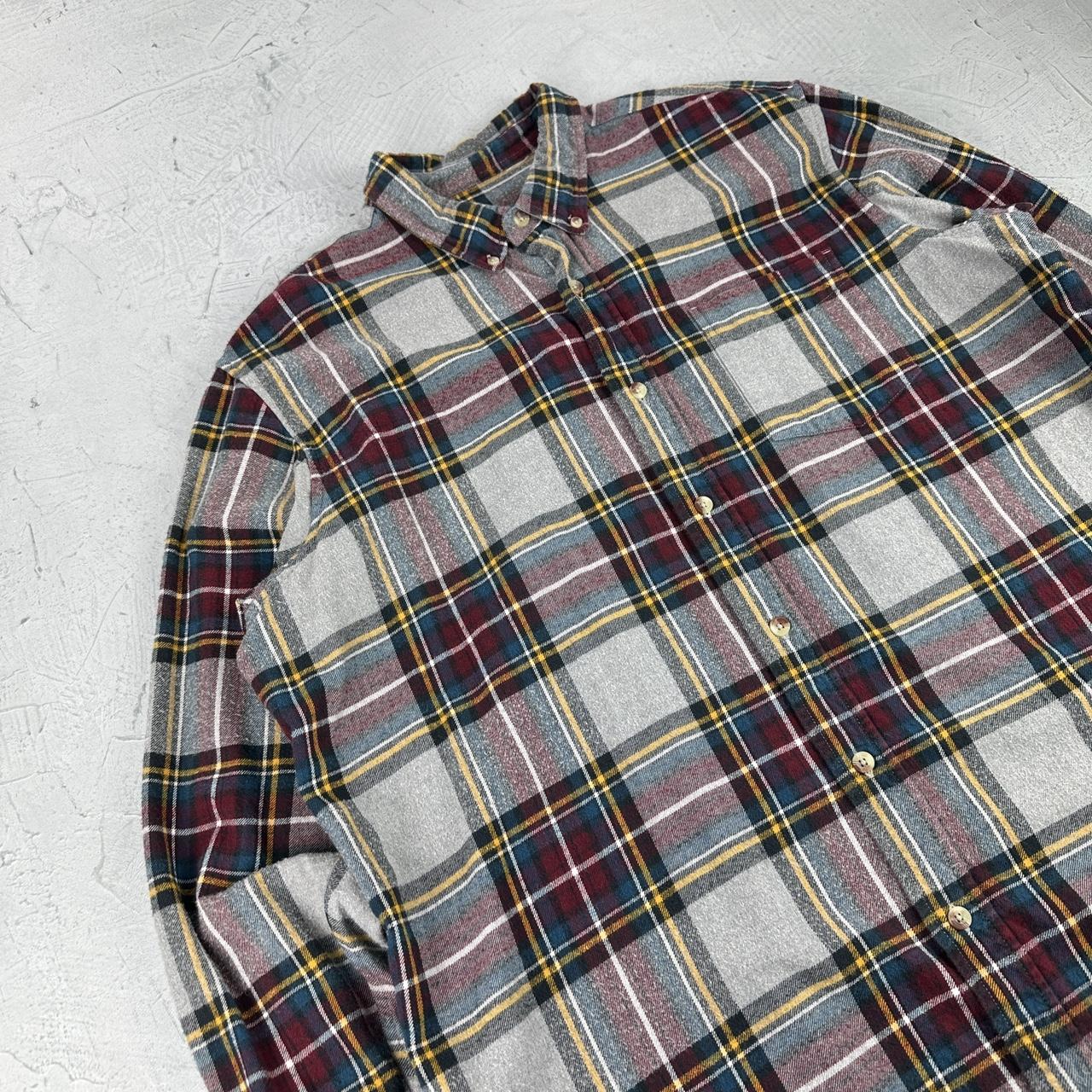 Burgundy and Grey 90s vintage Checkered Shirt - 2XL