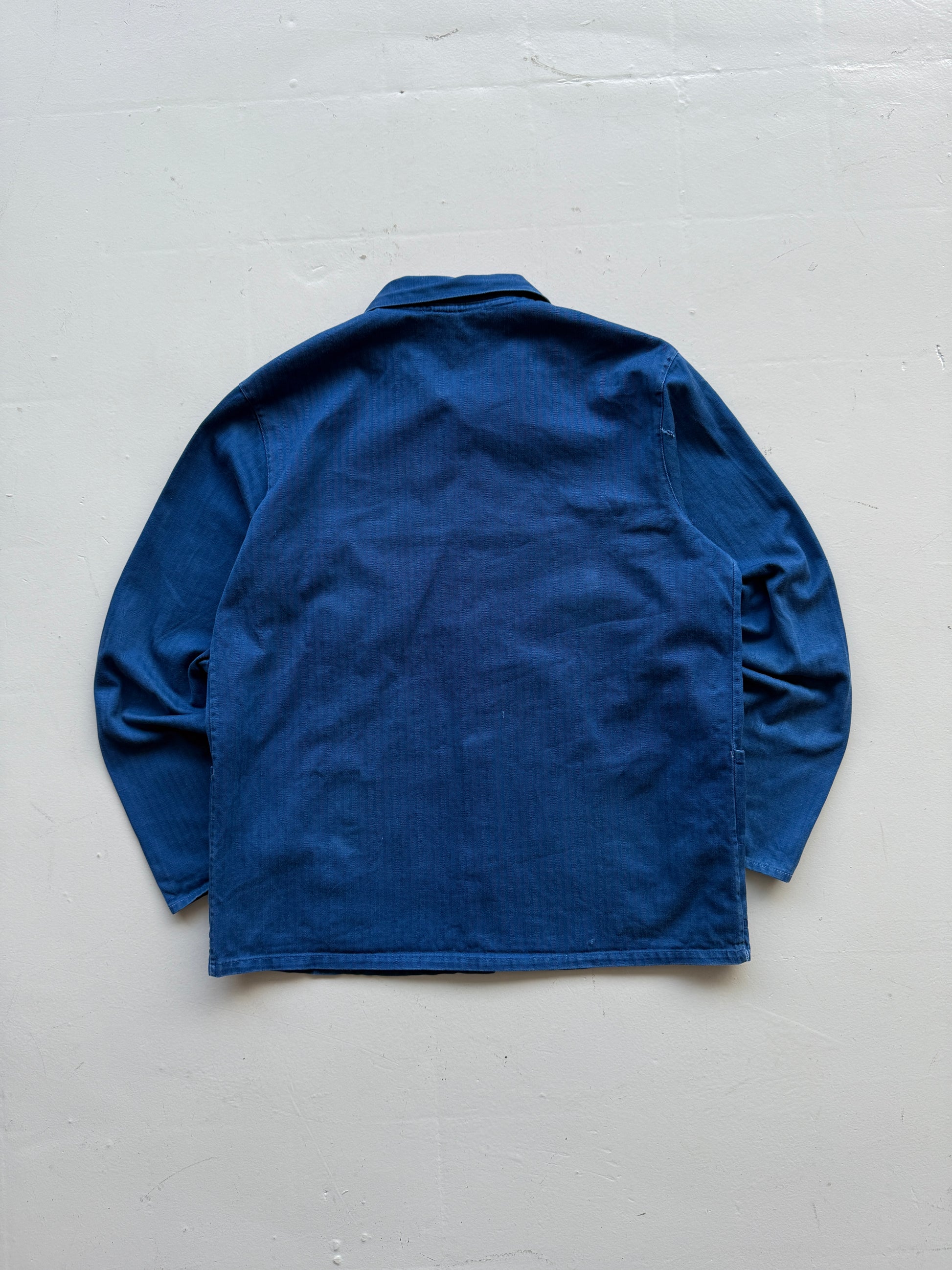 Herringbone Twill Blue French Workwear 70’s Vintage Chore Jacket CH025 - Medium