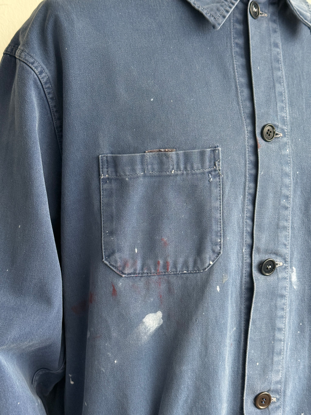 Blue French 1970's Vintage Workwear Chore Jacket CH547 - Large