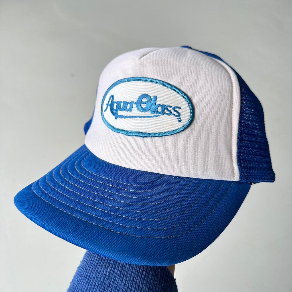Blue / White Aquaglass Mesh and Foam Trucker SnapBack Cap