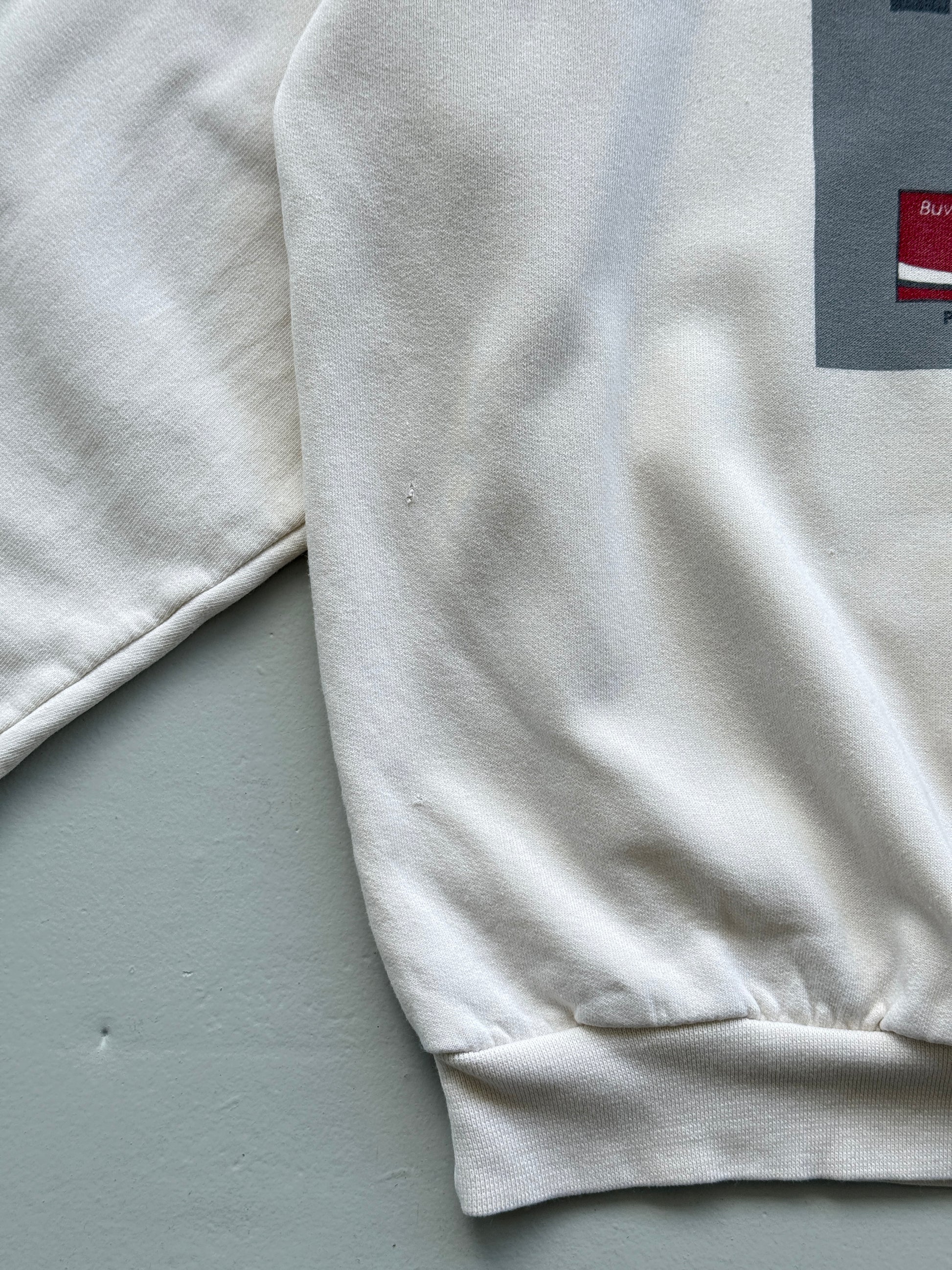 White Coca Cola 90's Vintage Graphic Running Sweatshirt Jumper - Medium