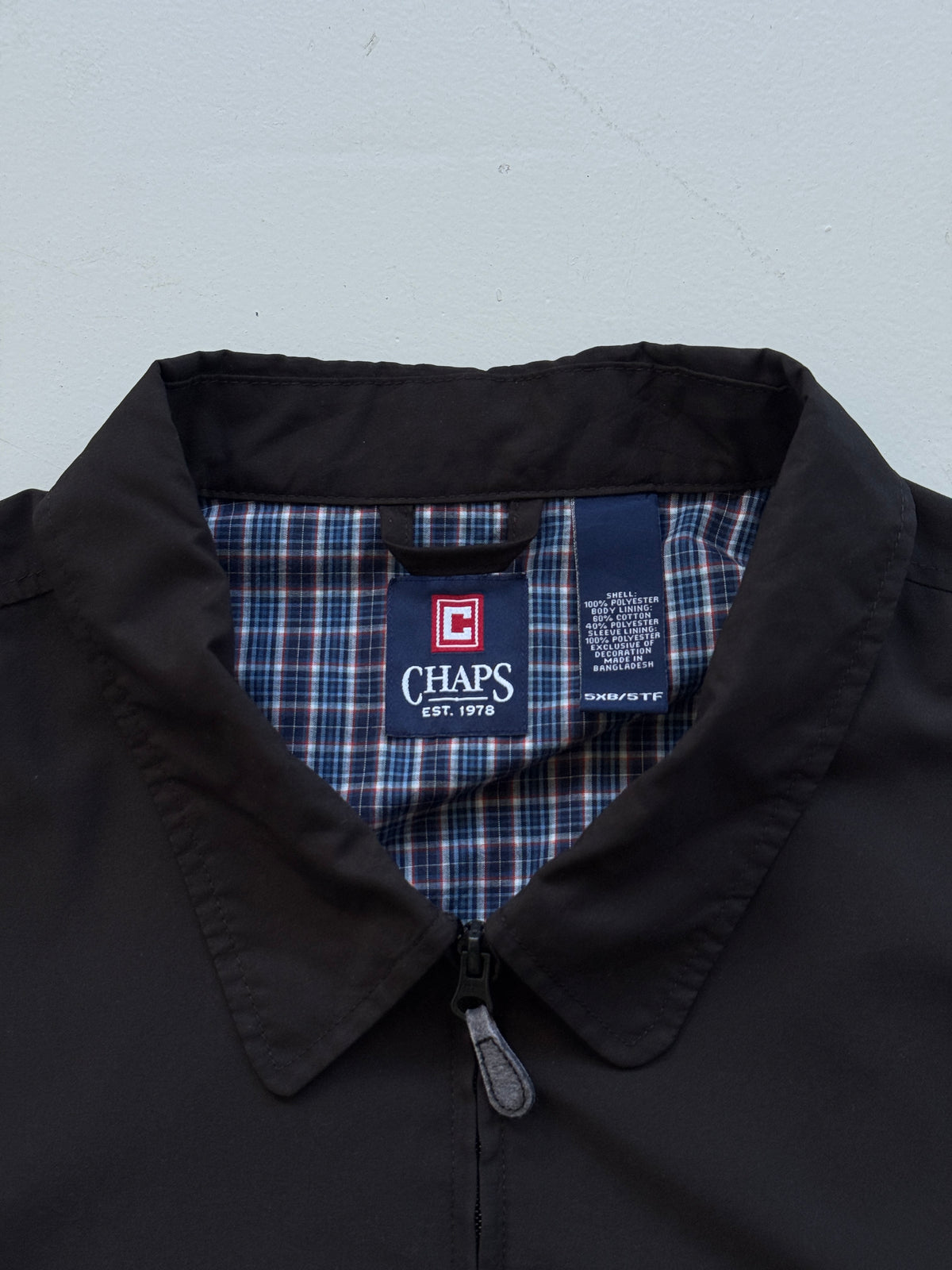 Chaps Ralph Lauren Black Vintage Harrington Jacket - XXL