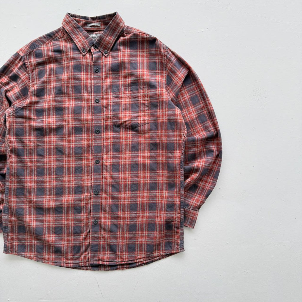 Red and Blue Checkered Eddie Bauer 90s Vintage Flannel Shirt - Large