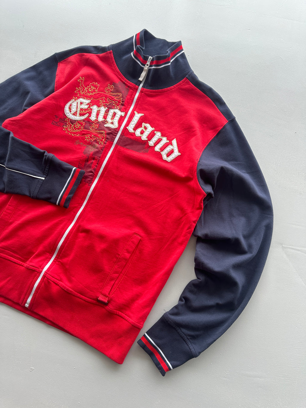 Lambretta England Three Lions Y2K Vintage Zip Sweatshirt - XL