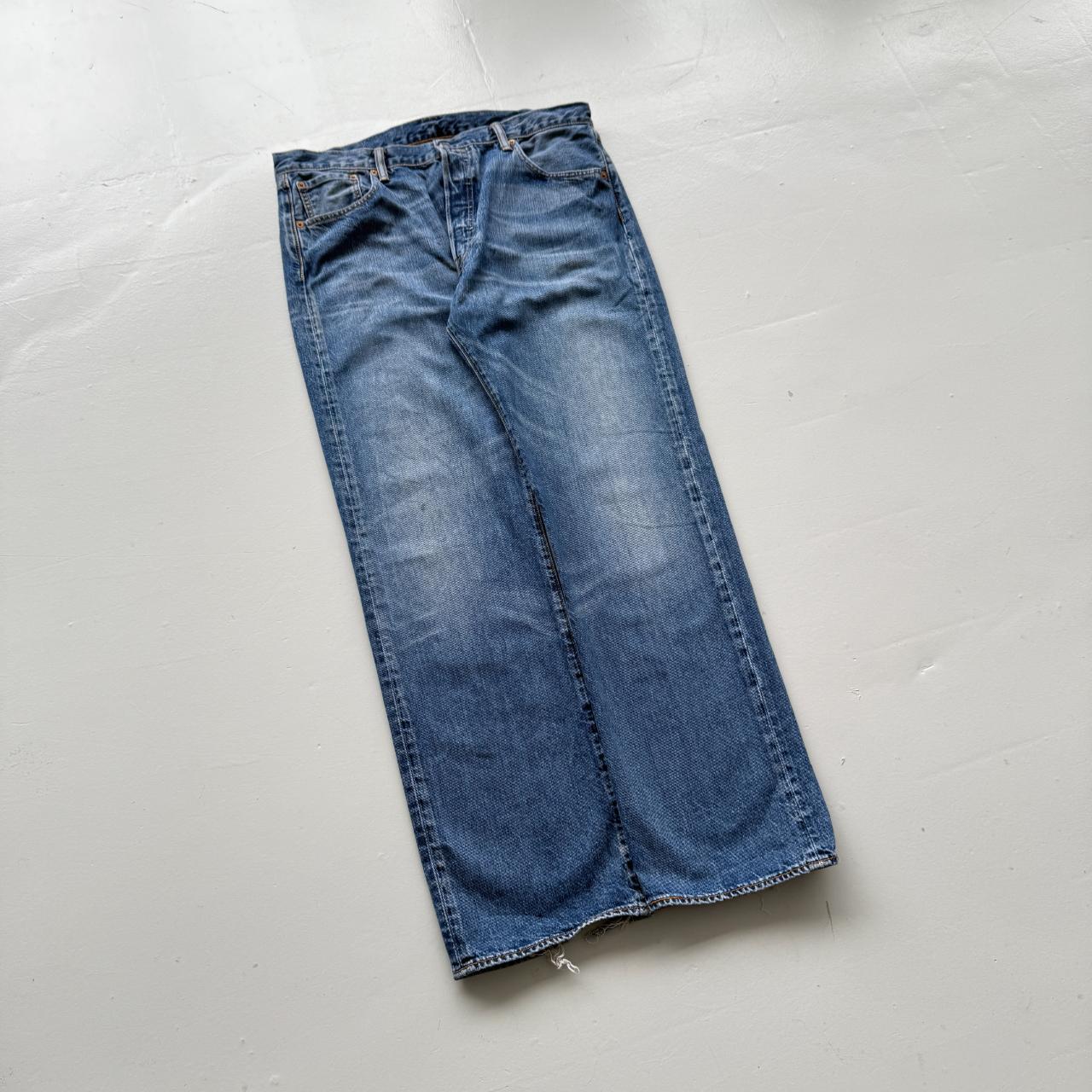 Blue Levi's 501 Denim Straight Leg 90's Vintage Jeans - 36” x 32”
