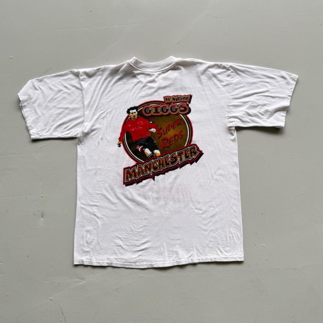 White Ryan Giggs 90s Vintage Manchester United Graphic T-Shirt - XL