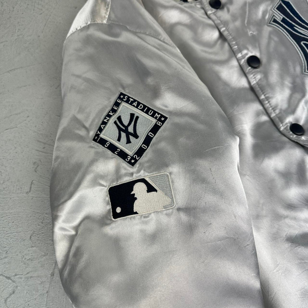 New York Yankees Silver Rare Vintage Varsity Jacket - Medium