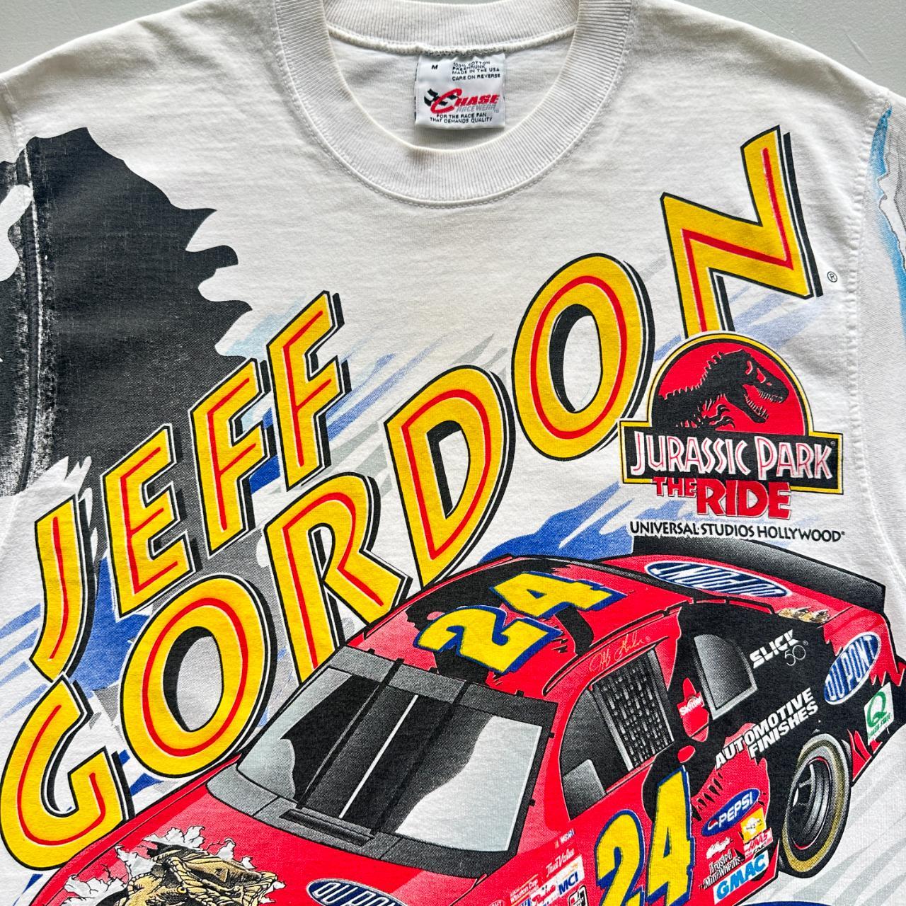 White Jeff Gordon 1997 Jurassic Park Nascar Vintage 90's T-shirt - Medium