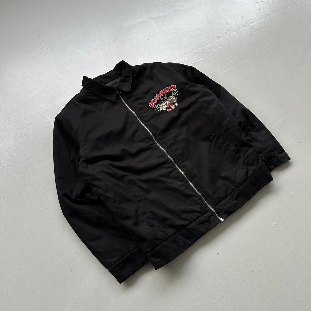 Black 90’s Dragonfly Vintage Bomber Jacket - Large