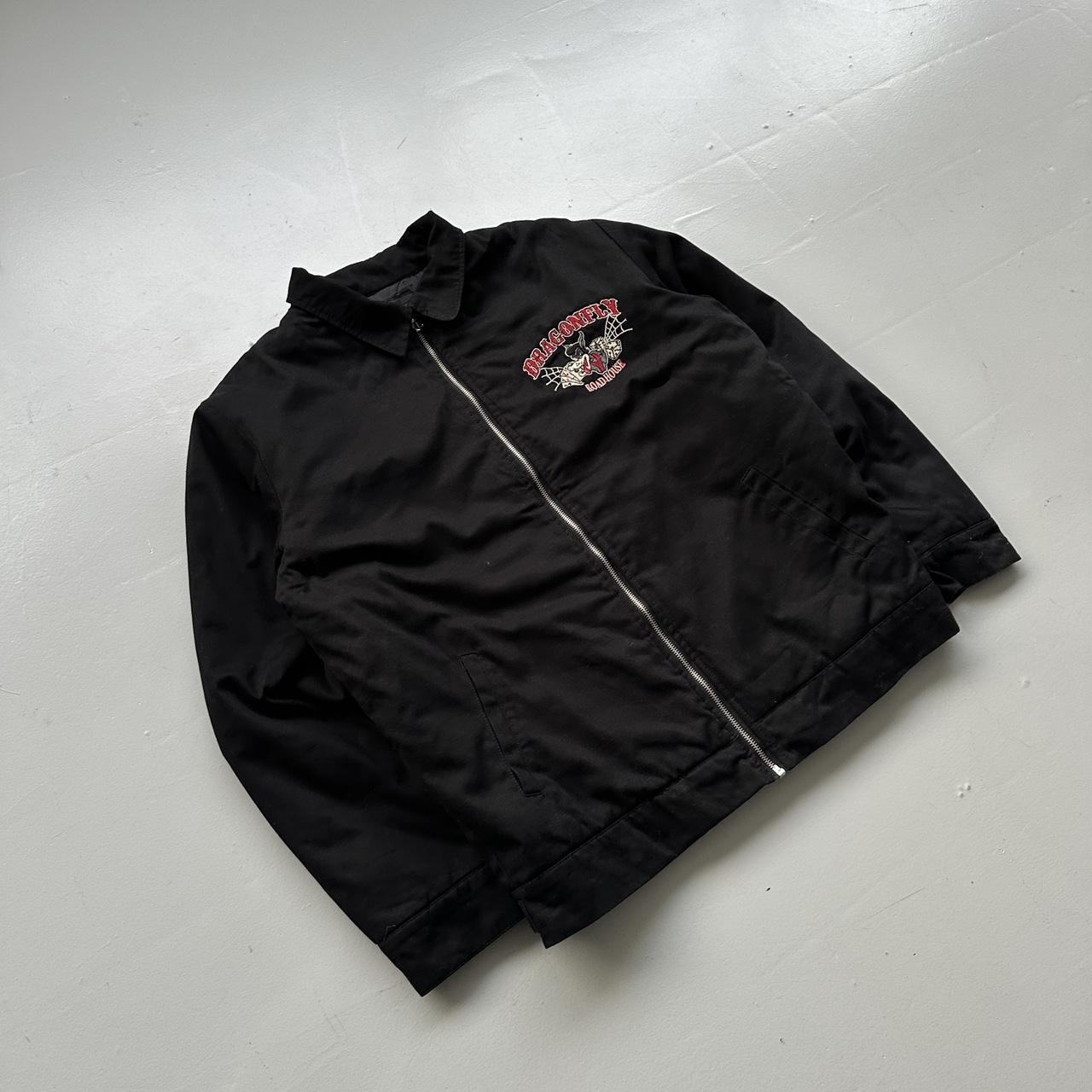 Black 90’s Dragonfly Vintage Bomber Jacket - Large