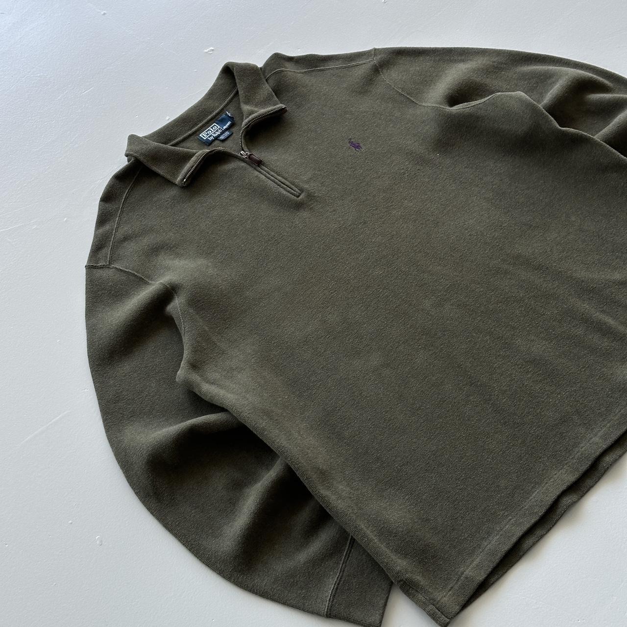 Khaki Green Polo Ralph Lauren Quarter Zip Sweatshirt - 2XL