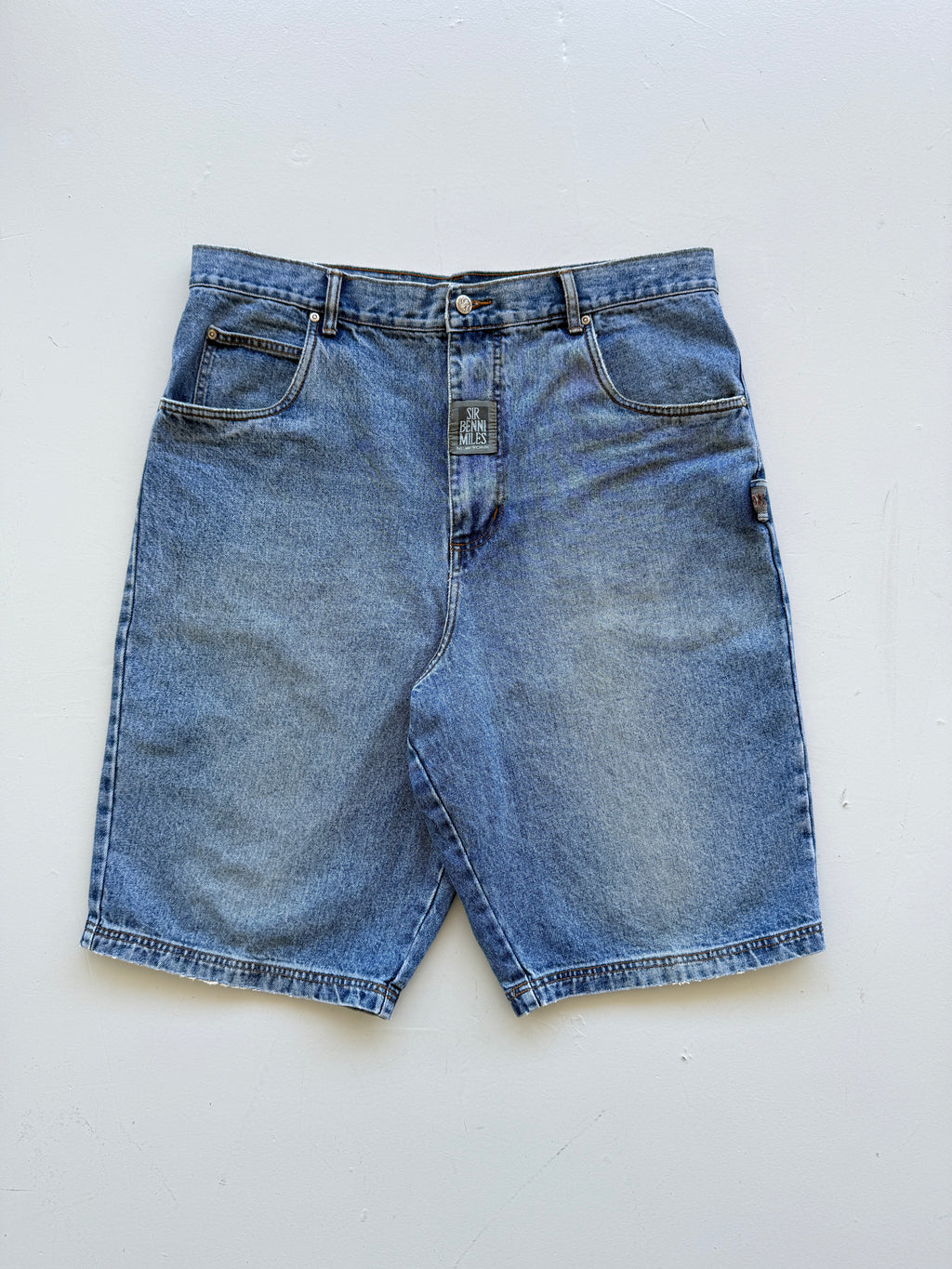 Blue Sir Benni Miles 90's Vintage Baggy Hip Hop Denim Shorts - W40 x L12.5