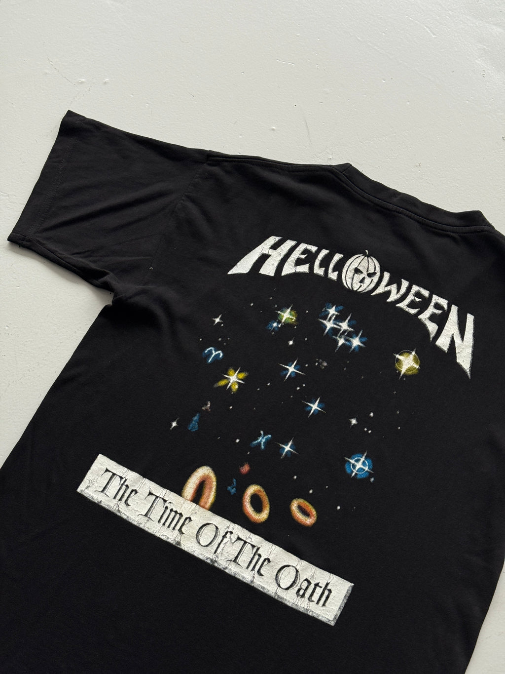 Black Helloween 90's Vintage Metal Graphic Band T-Shirt - Small