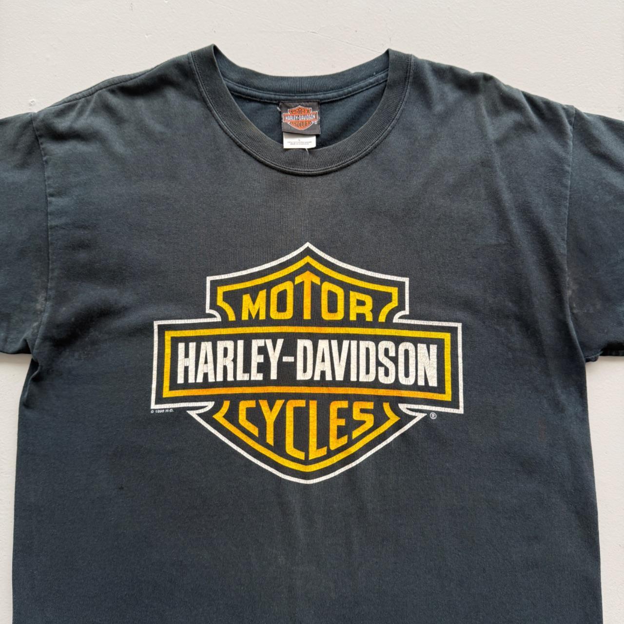 Faded Black Harley Davidson 90s Vintage Graphic T-Shirt - Large
