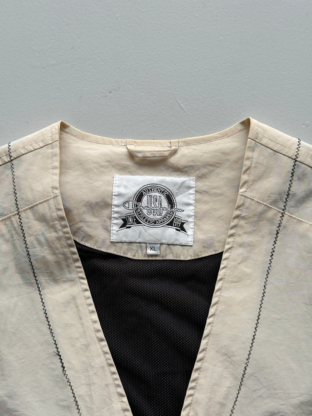 Cream Champion 90's Vintage Utility Vest Gillet - XL